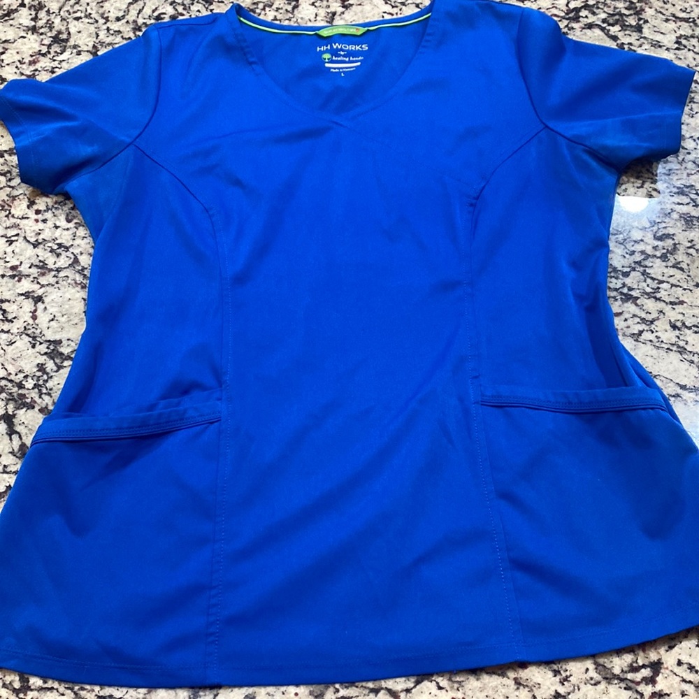 HH Works by healing hands royal blue scrub top